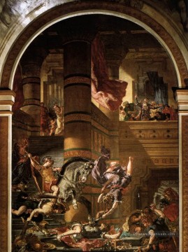 romantique romantisme Tableau Peinture - Heliodoros chassé du temple romantique Eugène Delacroix